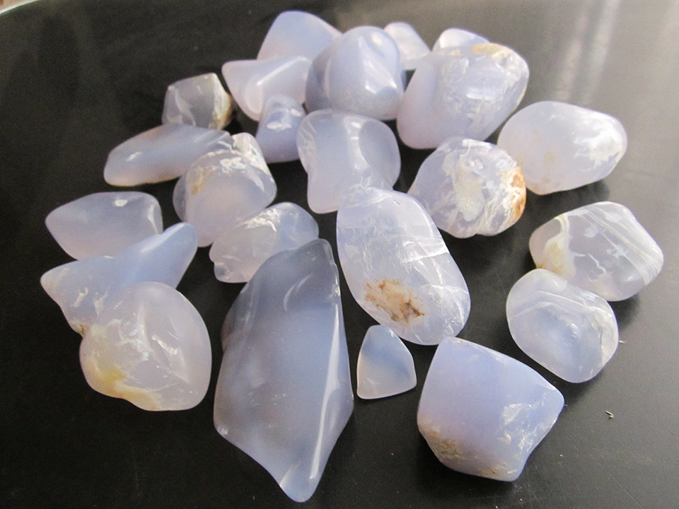 Tumbled and Polished Blue Chalcedony
